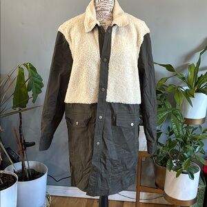Lucky brand Madewell Black and Cream Teddy Jacket